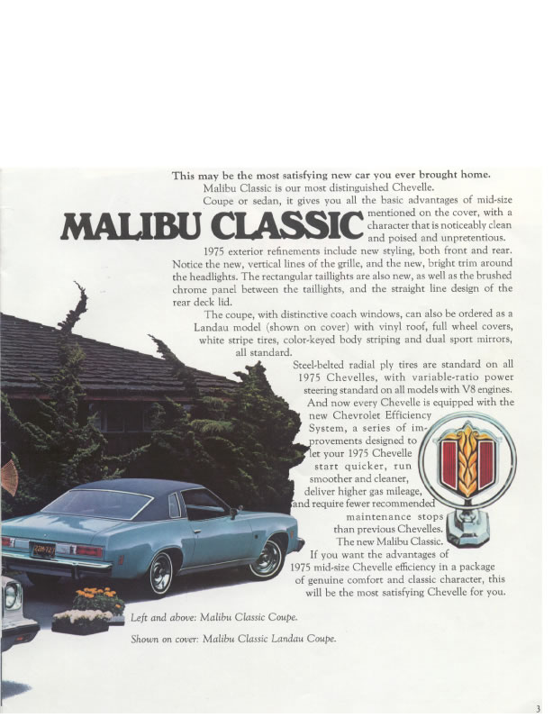 1975 Chev Chevelle Brochure Page 1